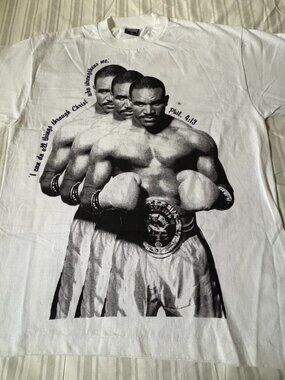 Vintage Evander Holyfield 3-Stack Tee Shirt -- Mint
